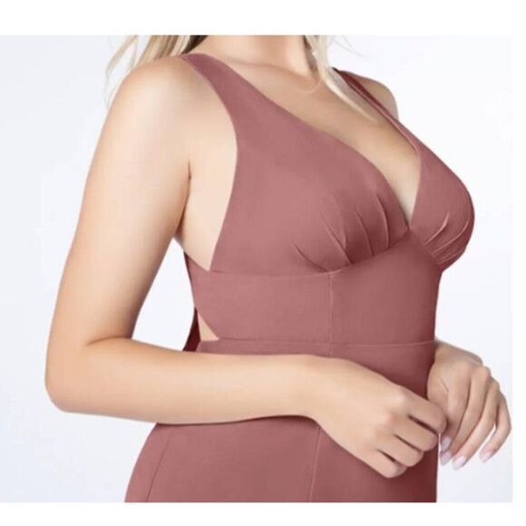 AZAZIE Women's Chiffon Princess Flowy Maxi Dress Party Prom Desert Rose Size 6 - Picture 5 of 7